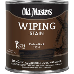 Old Masters 15316 1/2pt Carbon Black Wiping Stain Rich Tone 250 VOC-1PK LANC-369453