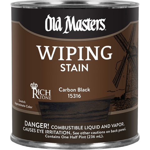 Old Masters 15316 1/2pt Carbon Black Wiping Stain Rich Tone 250 VOC-1PK LANC-369453