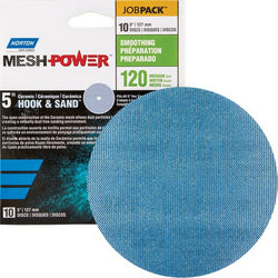 Norton 68441 5 120G Mesh Power Hook & Sand Sanding Disc - 10pk LANC-371493