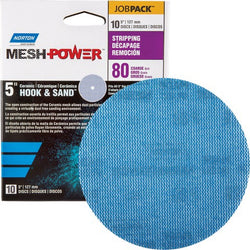 Norton 68443 5 80G Mesh Power Hook & Sand Sanding Disc - 10pk LANC-371494