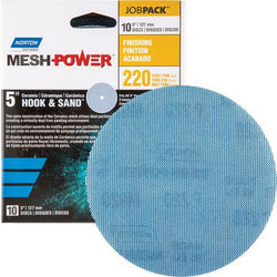 Norton 68438 5 220G Mesh Power Hook & Sand Sanding Disc - 10pk LANC-371501