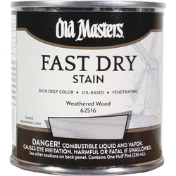 Old Masters 62516 1/2pt Fast Dry Stain Weathered Wood-1PK LANC-372622