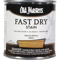 Old Masters 61616 1/2pt Fast Dry Stain Natural Walnut-1PK LANC-372639
