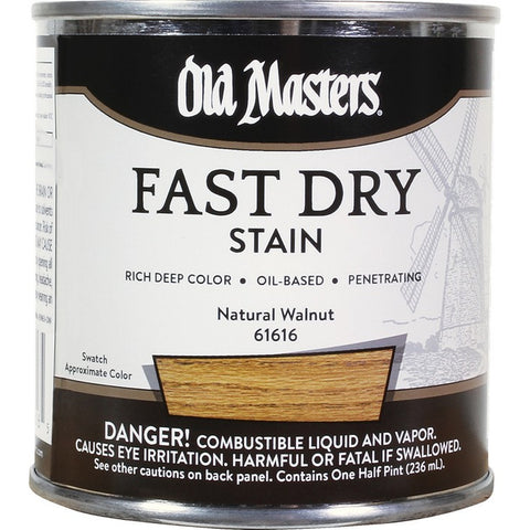 Old Masters 61616 1/2pt Fast Dry Stain Natural Walnut-1PK LANC-372639