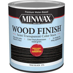 Minwax 10850 qt True Black Wood Finish Water-Based Semi-Transparent Color Stain-1PK LANC-373136