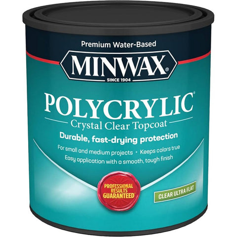 Minwax 61111 qt Clear Ultra Flat Polycrylic Protective Finish-1PK LANC-373137