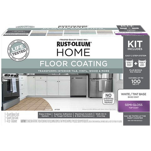 Rust-Oleum 360099 HOME White Tint Base Semi-Gloss Floor Paint Kit-1PK LANC-373244