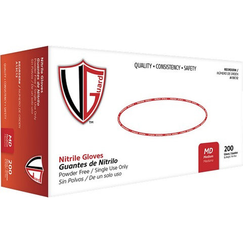 Vanguard A13C12 Blue 3mil Nitrile Powder-Free Gloves Textured Surface Medium 200Pk LANC-376548