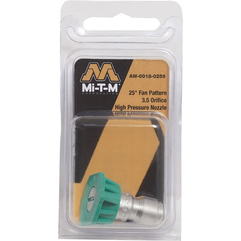 Mi-T-M AW-0018-0259 3.5 Orifice 25 Degree (Green) Pressure Washer Quick Connect Nozzle-1PK LANC-384542