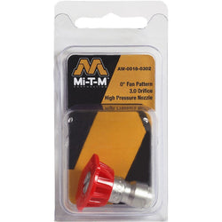 Mi-T-M AW-0018-0302 3.0 Orifice 0 Degree (Red) Pressure Washer Quick Connect Nozzle-1PK LANC-384543