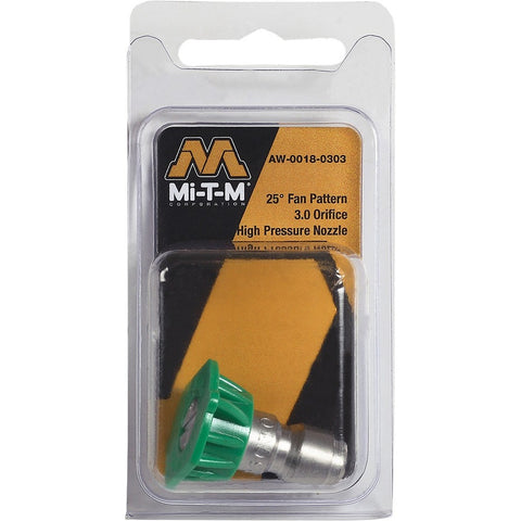 Mi-T-M AW-0018-0303 3.0 Orifice 25 Degree (Green) Pressure Washer Quick Connect Nozzle-1PK LANC-384550