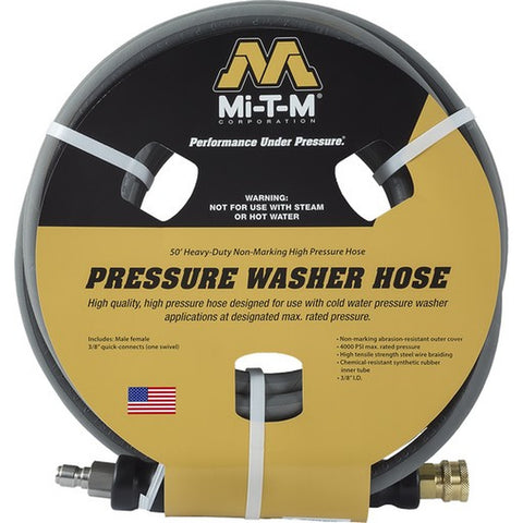 Mi-T-M AW-0851-0338 50' X 3/8 Pressure Washer Hose 4000psi w/Quick Connect-1PK LANC-384560