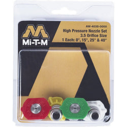 Mi-T-M AW-4035-0000 3.5 Orifice Pressure Washer Quick Connect Nozzle Set (Contains 4ea 0,15, 25 & 40)-1PK LANC-384561