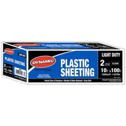 Dynamic 00090 10' x 100' 2mil Clear Plastic Sheeting-1PK LANC-389872