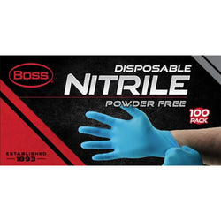 Boss B21041-M 4 Mil Medium Blue Nitrile Disposable Gloves 100pk LANC-424400