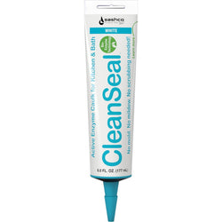 Sashco 11070 White 6 oz CleanSeal Active Enzyme Kitchen & Bath Caulk squeeze tube-1PK LANC-424428