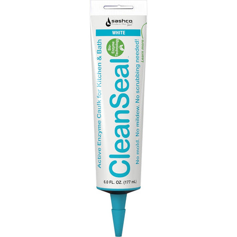 Sashco 11070 White 6 oz CleanSeal Active Enzyme Kitchen & Bath Caulk squeeze tube-1PK LANC-424428