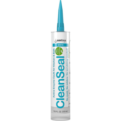 Sashco 11073 White 10.5 oz CleanSeal Active Enzyme Kitchen & Bath Caulk cartridge-12PK LANC-424431