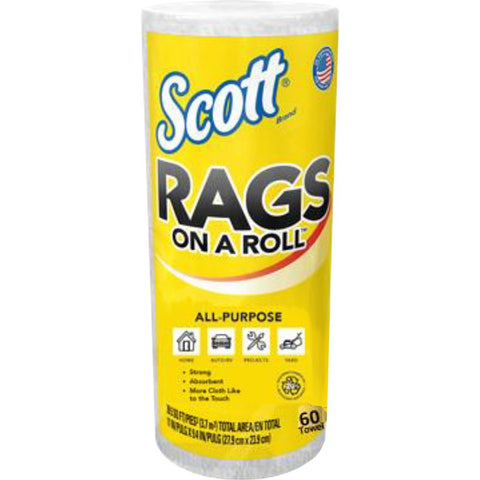 Scott 54992 White Rags On A Roll 60 Sheets-1PK LANC-437924