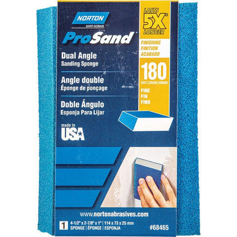 Norton 68465 4-1/2 x 2-7/8 x 1 180G 5X ProSand Dual Angle Fine Sanding Sponge-1PK LANC-438436