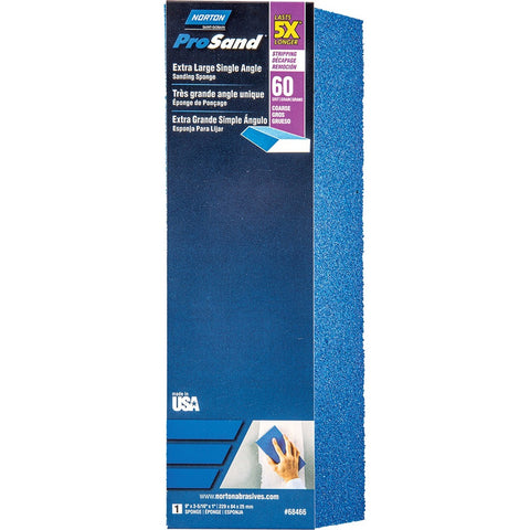 Norton 68466 9 x 3-5/16 x 1 60G 5X ProSand XL Sponge Single Angle Coarse Sanding Sponge-1PK LANC-438437
