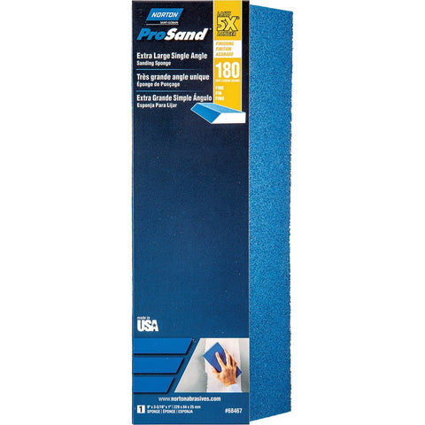 Norton 68467 9 x 3-5/16 x 1 180G 5X ProSand XL Sponge Single Angle Fine Sanding Sponge-1PK LANC-438438