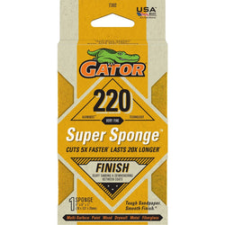 Gator 7302 220 Grit 3 x 5 x 1 Super Sponge Finish-1PK LANC-441123