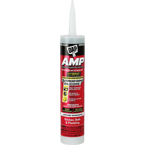 DAP 00763 9oz Clear AMP Kitchen & Bath Sealant-12PK LANC-441420