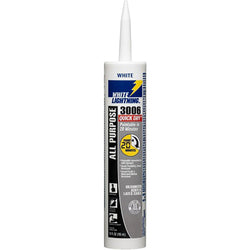 White Lightning W12QD0010 10oz White 3006 Quick Dry All Purpose Siliconized Acrylic Latex Caulk 12/pk