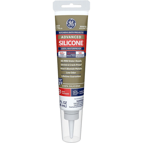 GE 2812566 2.8oz White Advanced Silicone Kitchen & Bath Sealant-1PK LANC-441790