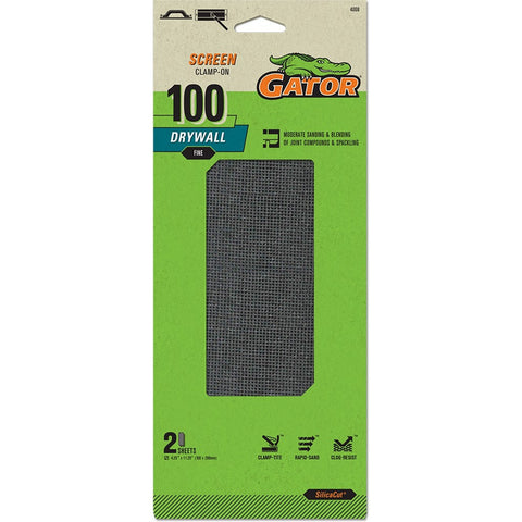 Gator 4008 180 Grit 4-1/4 x 11-1/4 Drywall Sanding Screen (2pk) LANC-447703