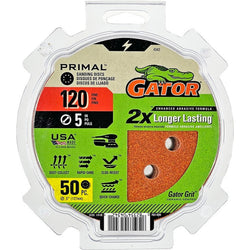 Gator 4342 120 Grit 5 8 Hole Hook & Loop Power Sanding Disc (50pk) LANC-447708