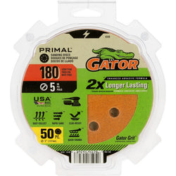 Gator 4348 180 Grit 5 8 Hole Hook & Loop Power Sanding Disc (50pk) LANC-447712