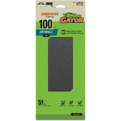 Gator 4487 100 Grit 4-1/4 x 11-1/4 Drywall Sanding Sheet (5pk) LANC-447715