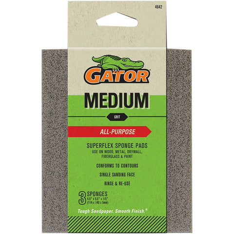 Gator 4642 Med 4-1/2 x 5-1/2 Sponge Sanding Pad (3pk) LANC-447717