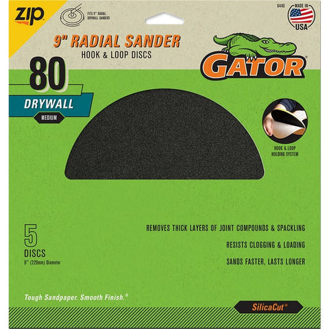 Gator 6440 80 Grit 9 Hook & Loop Drywall Sanding Disc (5pk) LANC-447718