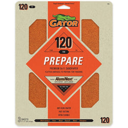 Gator 7263 120 Grit 9 x 11 Premium Dry Sand Sheet-Prepare (3pk) LANC-447726