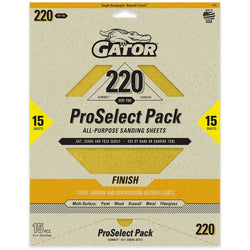 Gator 7283 220 Grit 9 x 11 Premium Dry Sand Sheet-Finish (15pk) LANC-447731