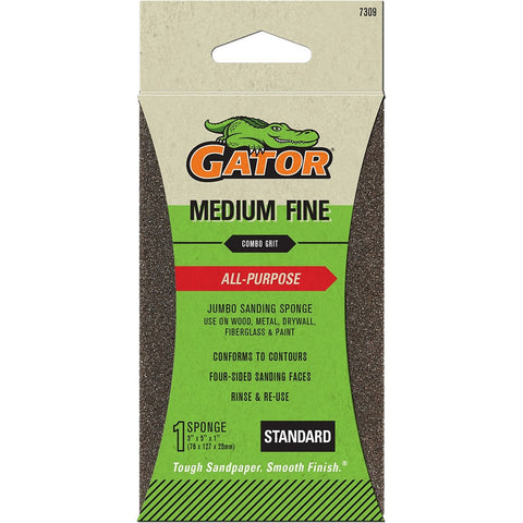 Gator 7309 Med/Fine 3 x 5 x 1 Jumbo Sanding Sponge-All Purpose-1PK LANC-447738