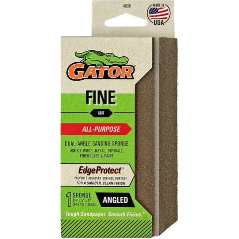 Gator 4638GA Fine 2-1/2 x 5 x 1 Dual Angled Sanding Sponge Drywall-1PK LANC-447749