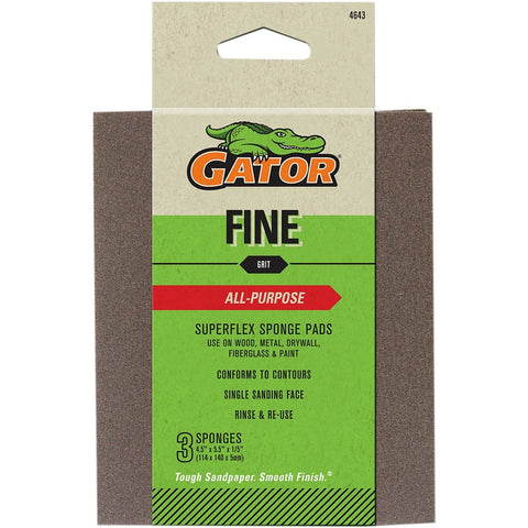Gator 4643GA Fine 4-1/2 x 5-1/2 Sponge Sanding Pad (3pk) LANC-447750