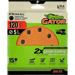 Gator 4141 120 Grit 5 8 Hole Hook & Loop Sanding Disc (15pk) LANC-447754
