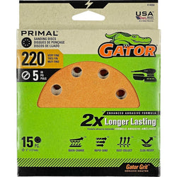 Gator 4140GA 220 Grit 5 8 Hole Hook & Loop Sanding Disc (15pk) LANC-447757