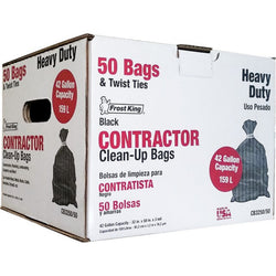 Frost King CB3250/50 3mil 42gal 32 x 50 Black Contractor Bags (50ct)-1PK LANC-448007