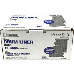 Frost King DL3656 3mil 55gal 36 x 56 Black Drum Liner (15ct)-1PK LANC-448008