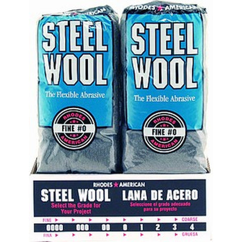 Rhodes American 106603-06 Grade 0 Steel Wool 16 Pad Poly Sleeve-1PK LANC-5799