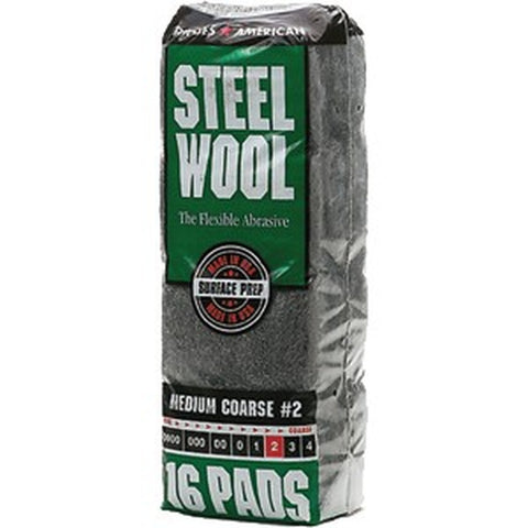 Rhodes American 106605-06 Grade 2 Steel Wool 16 Pad Poly Sleeve-1PK LANC-5812