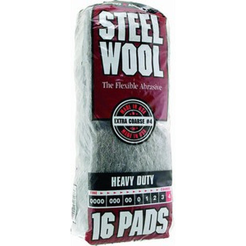 Rhodes American 106607-06 Grade 4 Steel Wool 16 Pad Poly Sleeve-1PK LANC-5818