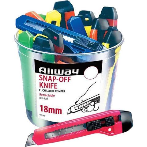 Allway K7-25 18mm 7-Point Snap Off Knife Labelled (25/bucket)-25PK LANC-5