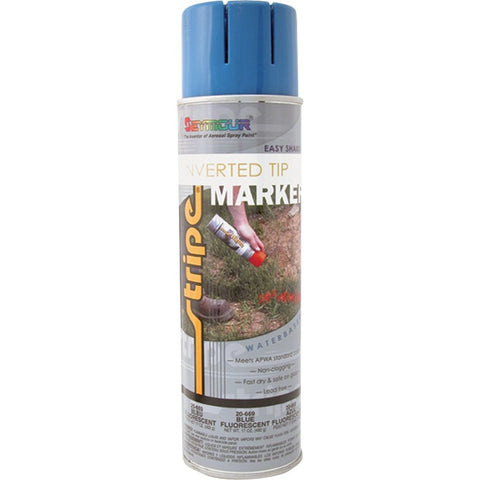 Seymour 20-669 20 oz. (17 oz. Fill) Fluorescent Blue Stripe Inverted Tip Spray-1PK LANC-6690